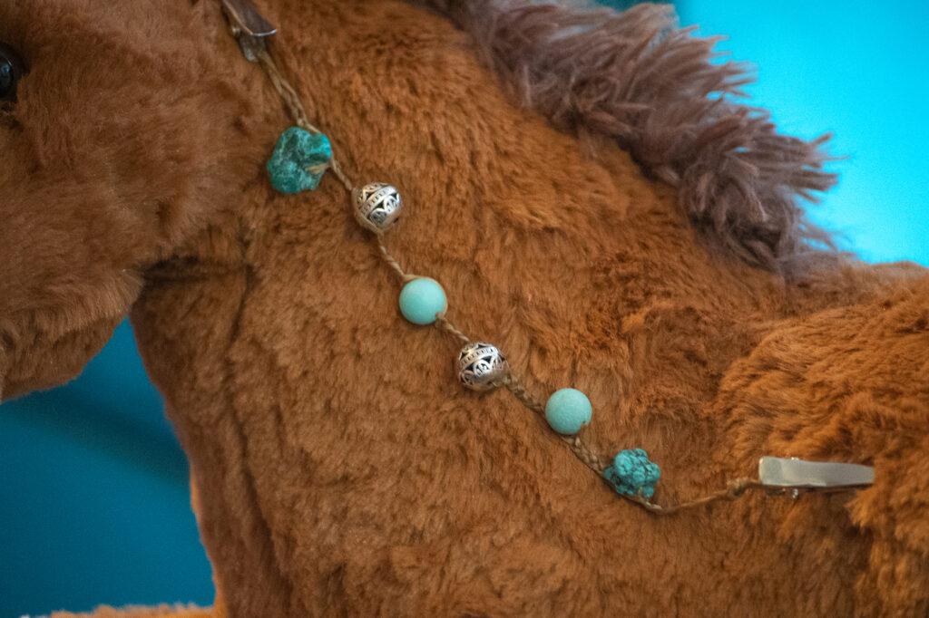 Amazonite and Turquoise-colored Mane Beads closeup