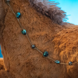 Blue Metallic and Hematite Mane Beads