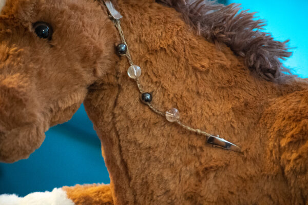 Hematite and Clear Quartz Mane Beads by Julie Bradshaw