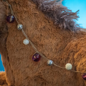 Red and White Crystal Mane Beads