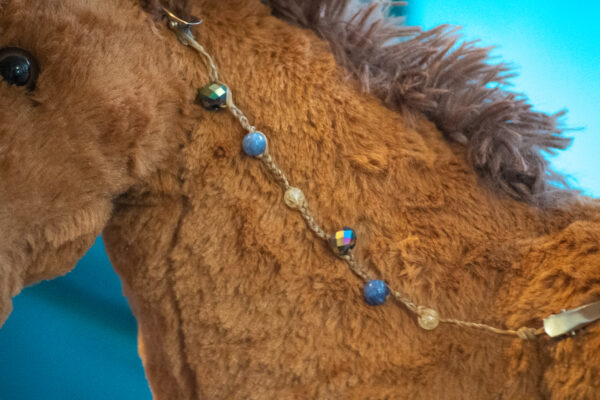 Sodalite and Citrine Mane Beads closeup by Julie Bradshaw